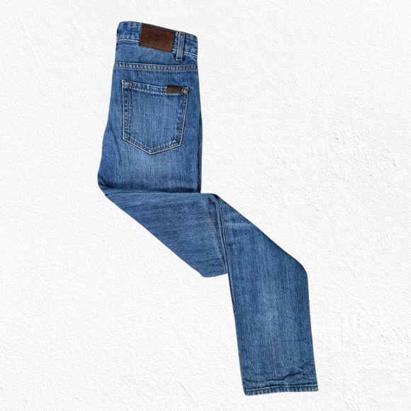 7FAM Medium Wash Mid Rise Tapered Skinny Jeans Youth 7 for all mankind Size 14 - Picture 6 of 8